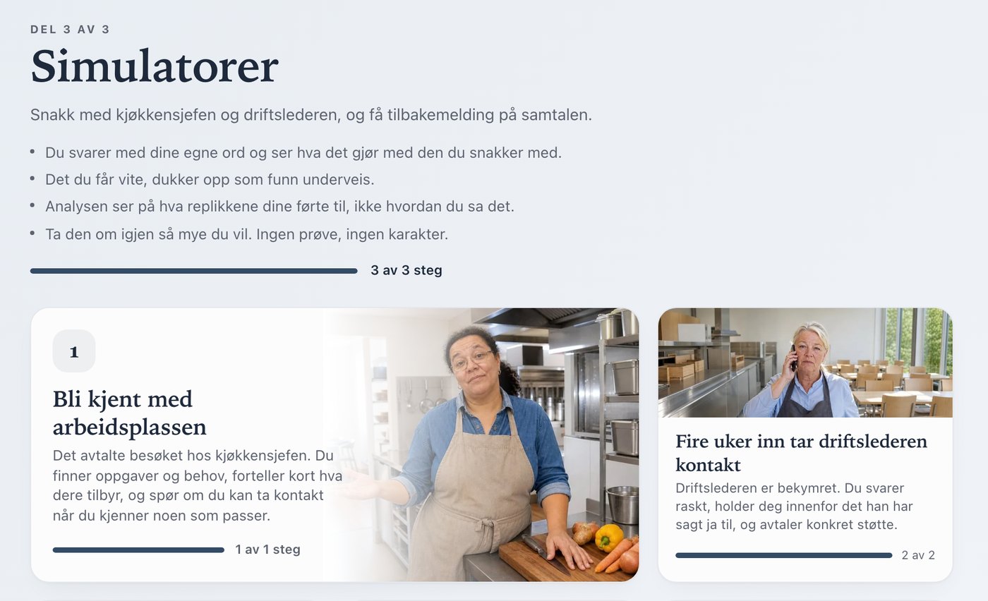Markedslab, in Norwegian: simulators with the head chef and the operations manager