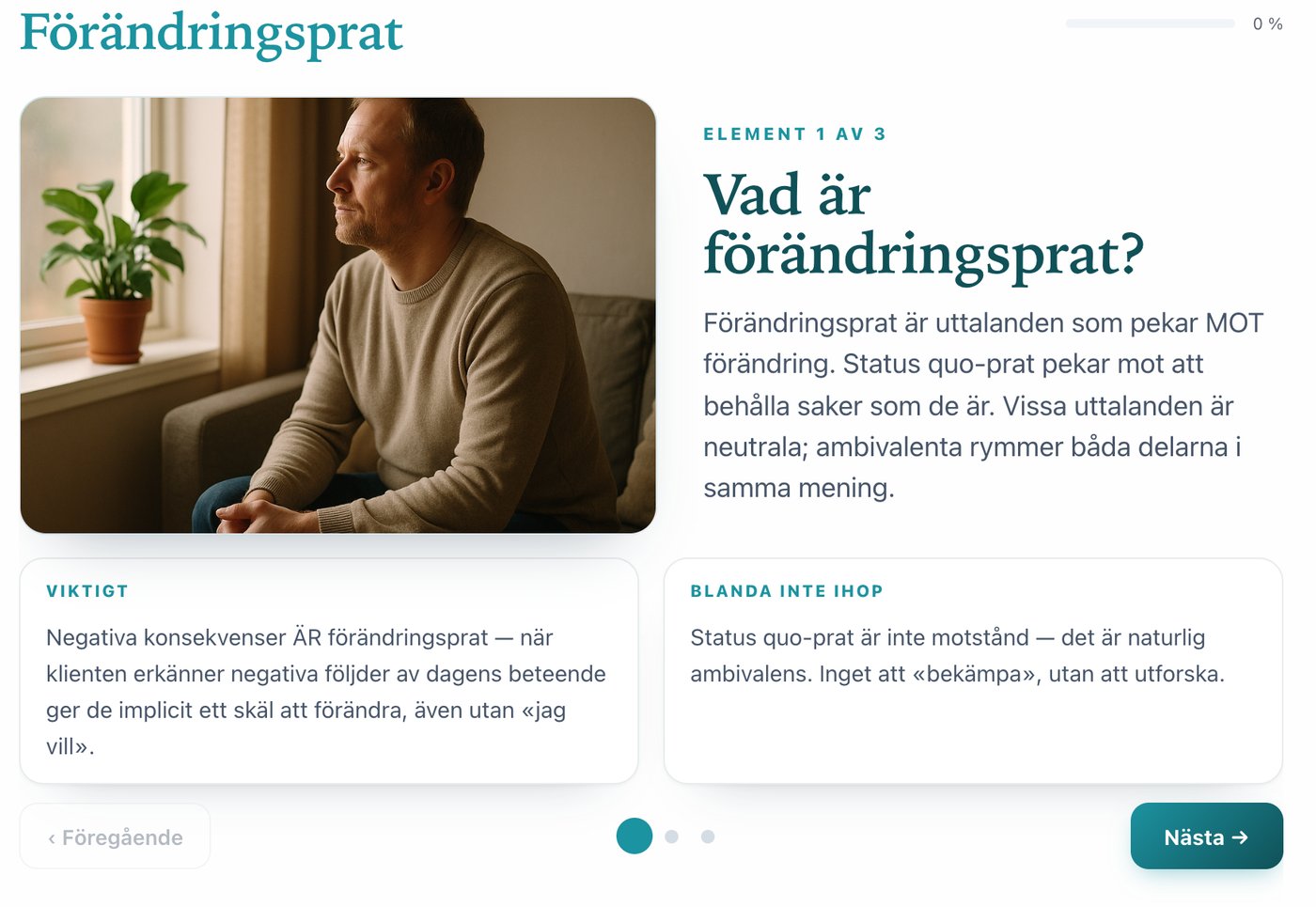 MI-lab: Vad är förändringsprat? En kort text med exempel